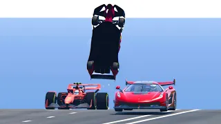 Koenigsegg Jesko Supersonic Engine vs Ferrari F1 2021 vs Ferrari F1 2025 - Drag Race 20 KM