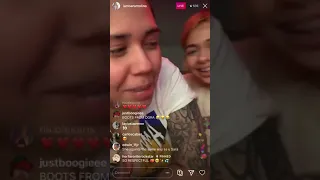 Sara Molina twerking on ig live next to her sister