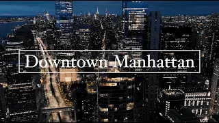 Downtown Manhattan Night Drone