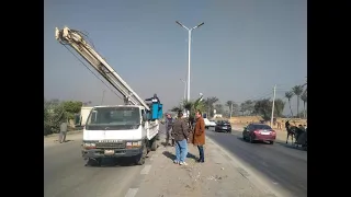 طريقة توزيع اعمدة الانارة فى الشوارع و حساب المسافة بينها