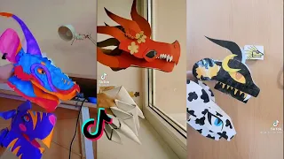 Dragon Puppet Crafts | Paper Dragon TikTok Compilation #76