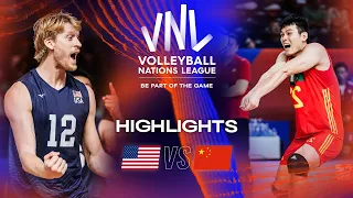 🇺🇸 USA vs. 🇨🇳 CHN - Highlights Week 2 | Men's VNL 2023