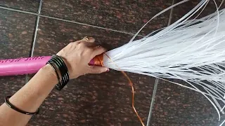 broom 🧹 made with plastic wire #homemade #craft  #wastematerialcraft