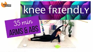 35 Min Knee Safe Mat Workout with Band - BARLATES BODY BLITZ Knee Friendly Arms and Abs