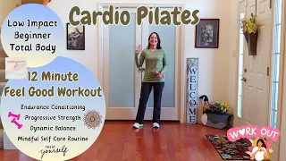 12 Minute Indoor Walking Workout | Beginner Cardio Pilates | Toning Strength Workout | Stress Relief