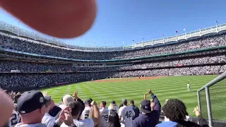 Yankee crowd going crazy after Giancarlo Stanton 2run homer (ALDS) game 2 💪🏻💪🏻💪🏻💣💣🔥🔥🔥