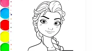 Elsa Frozen Princess drawing, how to draw Elsa from Frozen Princess, Disney cartoon drawing