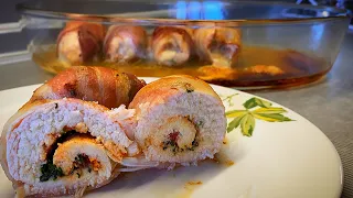 Куриные рулетики в БЕКОНЕ / Что Приготовить из куриной грудки