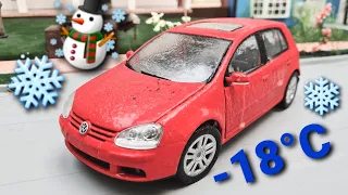 Freezing a Diecast Model Car Volkswagen Golf V 2003