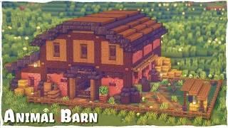 Minecraft: How to Build a Simple Barn for Animals (Relaxing | Tutorial)