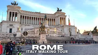 Rome, Italy (4K HDR) Virtual Walking Tour - December Walk