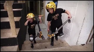 Crazy 7 Year Old and 8 Year Old Scooter Riders | Codie and Tyler