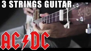 CIGAR BOX GUITAR MUSIC  - Guitare 3 CORDES - " Thunderstruck" AC-DC