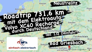 🚘 Roadtrip 731,6 km im Volvo EX40🔋Recharge Elektroauto quer durch Deutschland (Hinfahrt Teil 1/2)