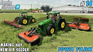 Making hay, buying a new Hatzenbichler Air Seeder | Iowa Plains View | Farming simulator 22 | ep #14