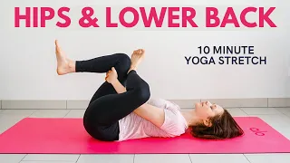 10 min Yoga Stretch For HIPS & LOWER BACK | Release tension and tightness | Yoga without mat