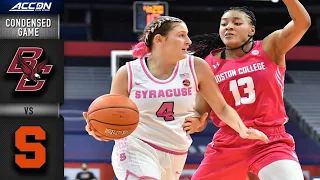 Boston College vs Syracuse Condensed Game | 2020-21 ACC Women's Basketball