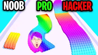 NOOB vs PRO vs HACKER In CANVAS RUN!? (ALL LEVELS!)