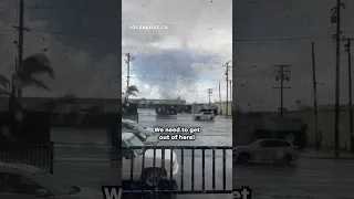 Tornado rips roofs off buildings, destroys cars in Montebello, California #Shorts