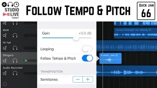 How to use the "FOLLOW TEMPO & PITCH" function in GarageBand iOS (iPad/iPhone)