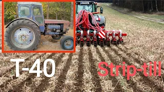 Сівалка Strip-till + Т-40   в роботі