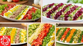 WE just LOVE THESE striped SALADS! Insanely delicious and beautiful