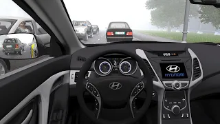 Hyundai Avante ( Elantra ) 1.8 2014 [ POV DRIVE | City Car Driving | Fog Driving | Logitech G29