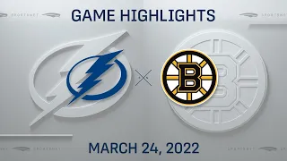 NHL Highlights | Lightning vs. Bruins - Mar. 24, 2022