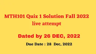 MTH101 Quiz 1 fall 2022  By Helping Hands|version |