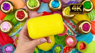 ASMR★Soap boxes with starch&glitter★crushing soap roses★Cutting cubes★Clay cracking★(4k)★