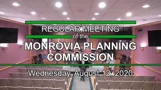Monrovia Planning Commission | August 12, 2020 | Regular Meeting