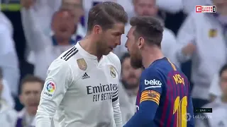 Sergio Ramos Brutal foul against Messi • Lionel Messi vs Sergio Ramos fight || #elclasico