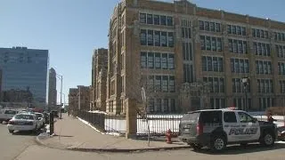 Worried parents gather at Hutch Tech during lockdown