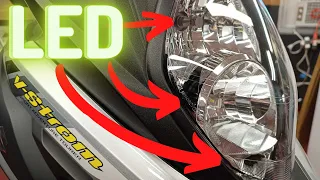 LED Headlight Bulbs install for SUZUKI V-Strom 650.