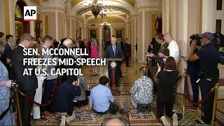 Mitch McConnell briefly leaves news conference after freezing up mid-sentence