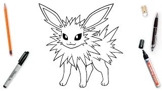 How To Draw Jolteon Easy Step By Step | Eevee Evolution In Pokemon
