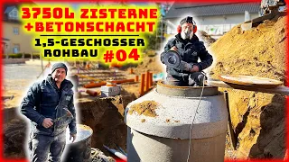 3750 Liter ZISTERNE & BETONSCHACHT mit BAGGER einbauen | 1,5-GESCHOSS HAUS #04 | Home Build Solution