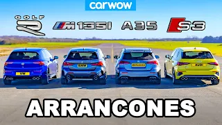 VW Golf R v BMW M135i v Audi S3 v AMG A35: ARRANCONES