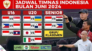 Jadwal Timnas Indonesia, Timnas U20 dan Timnas U16 di Bulan Juni 2024 Live Indosiar, SCTV, RCTI