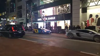 Lamborghini convoy in Shibuya