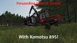 FS22 Forwarding after SE forest on Holmåkra with Komatsu 895!