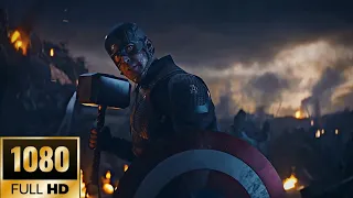 Captain America vs Thanos Scene - Captain Lifts Mjolnir Scene - The Avengers: Endgame (2019)