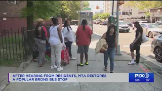 MTA restores Bronx bus stop after neighbors express concerns