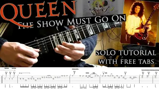 Queen - The Show Must Go On guitar solo lesson (with tablatures and backing tracks)