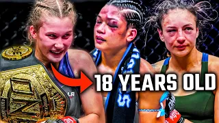 She's BRUTAL 😰 The Teenage Muay Thai Queen That DROPS Male Opponents