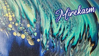 Mirekasm 💫 Dramatic Acrylic Wandering Straight Pour Feat. Matisse Southern Ocean Blue! Incredible!