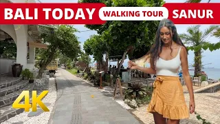 🇮🇩 SANUR BALI TODAY 4K Walking Tour Sanur beach along the waterfront | Bali 2023 Travel Vlog