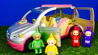 TELETUBBIES Silver Fisher Price Loving Family Van Toy Opening!