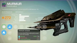 Destiny Dark Below The Wakening Mission. Reward Murmur Fusion Rifle with Solar and Arc damage