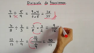División de fracciones - Tres métodos para resolver divisiones de fracciones